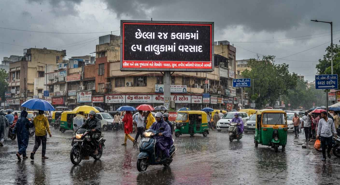 ગુજરાતમાં છેલ્લા 24 કલાકમાં 95 તાલુકામાં વરસ્યો વરસાદ