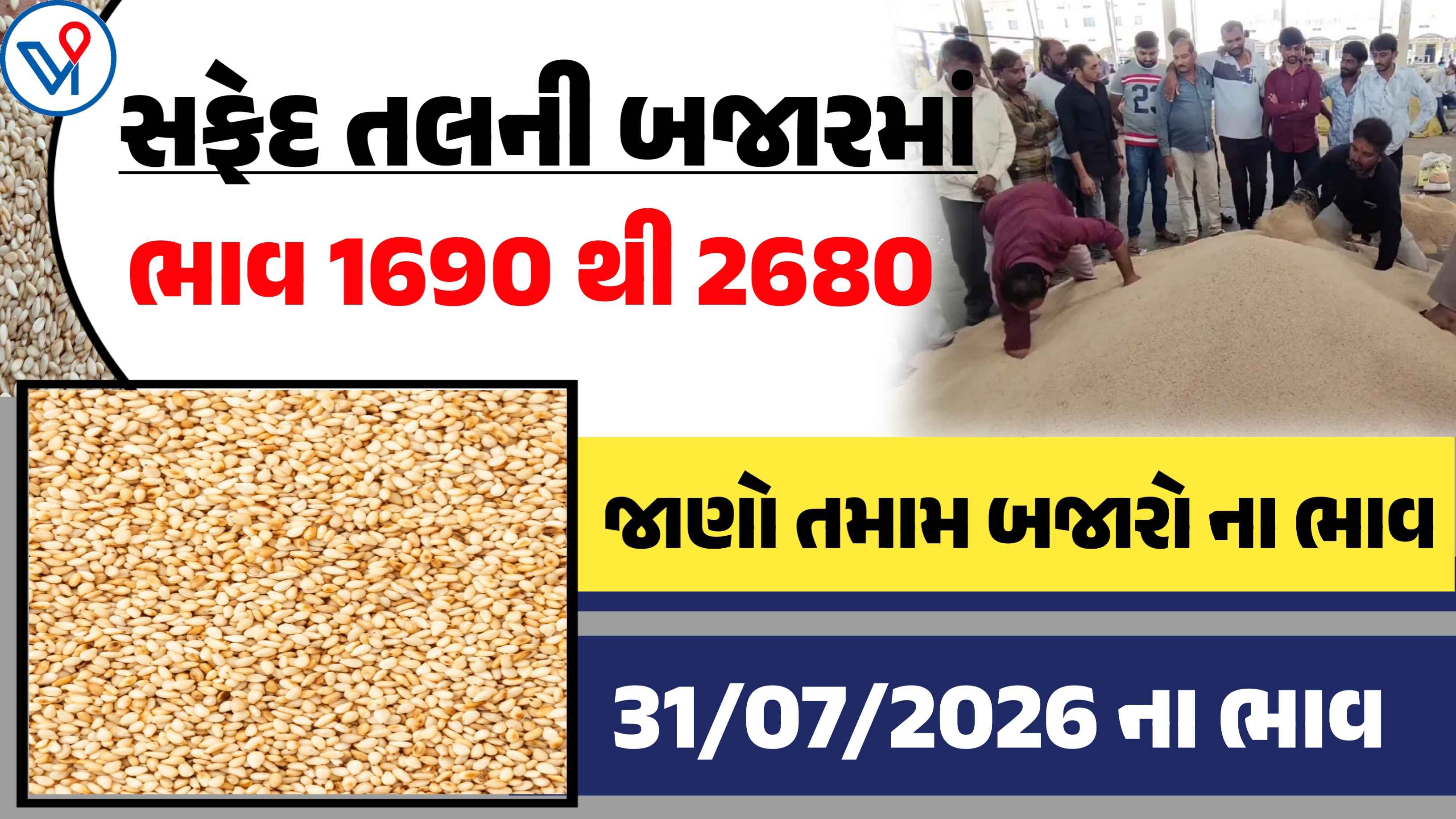 સફેદ તલના બજાર ભાવ: ગોંડલ, રાજકોટ, ગુજરાત| આજના APMC ભાવ