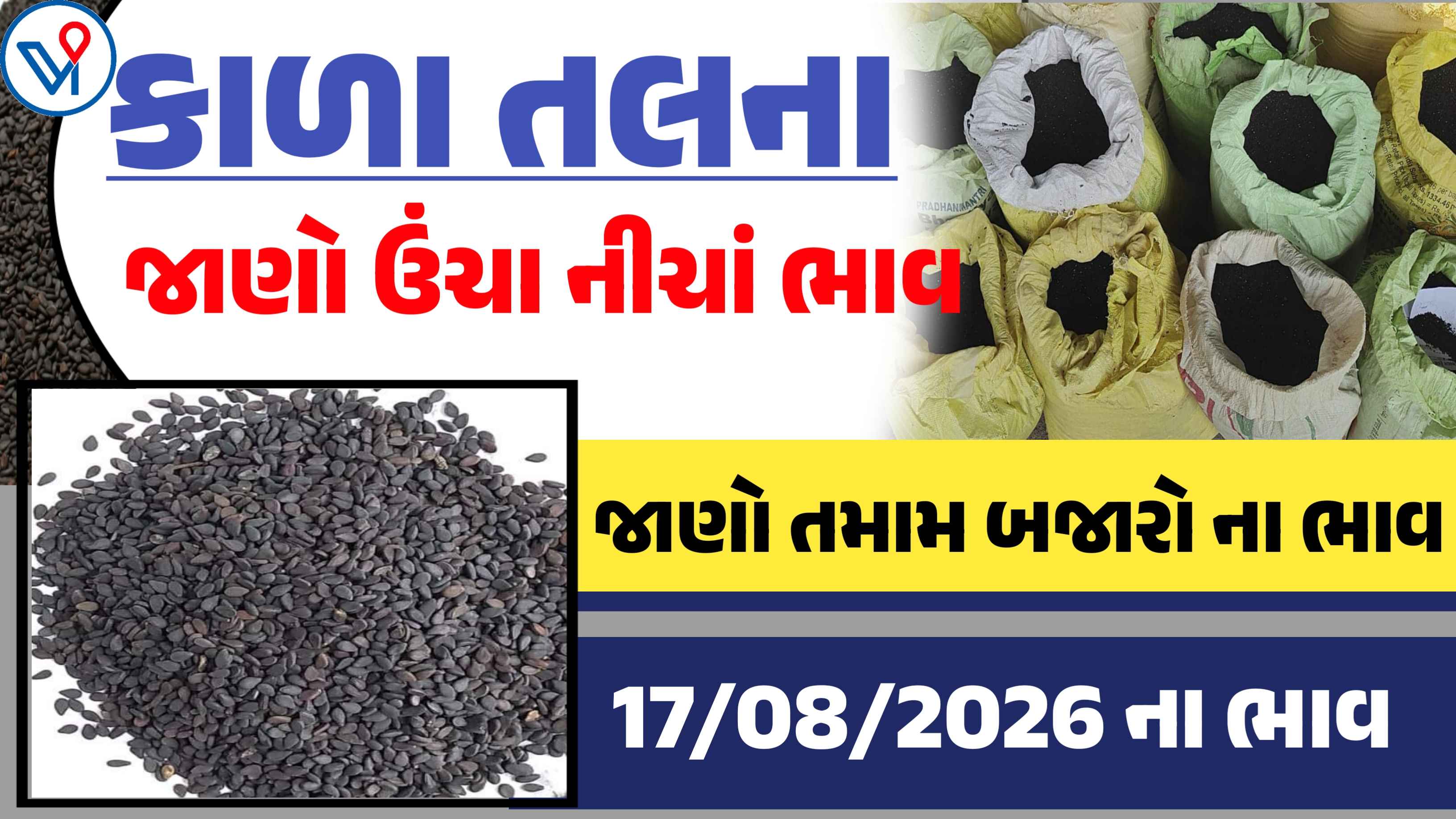 કાળા તલના બજાર ભાવ: જુનાગઢ, રાજકોટ, ગુજરાત| આજના માર્કેટ યાર્ડના ભાવ